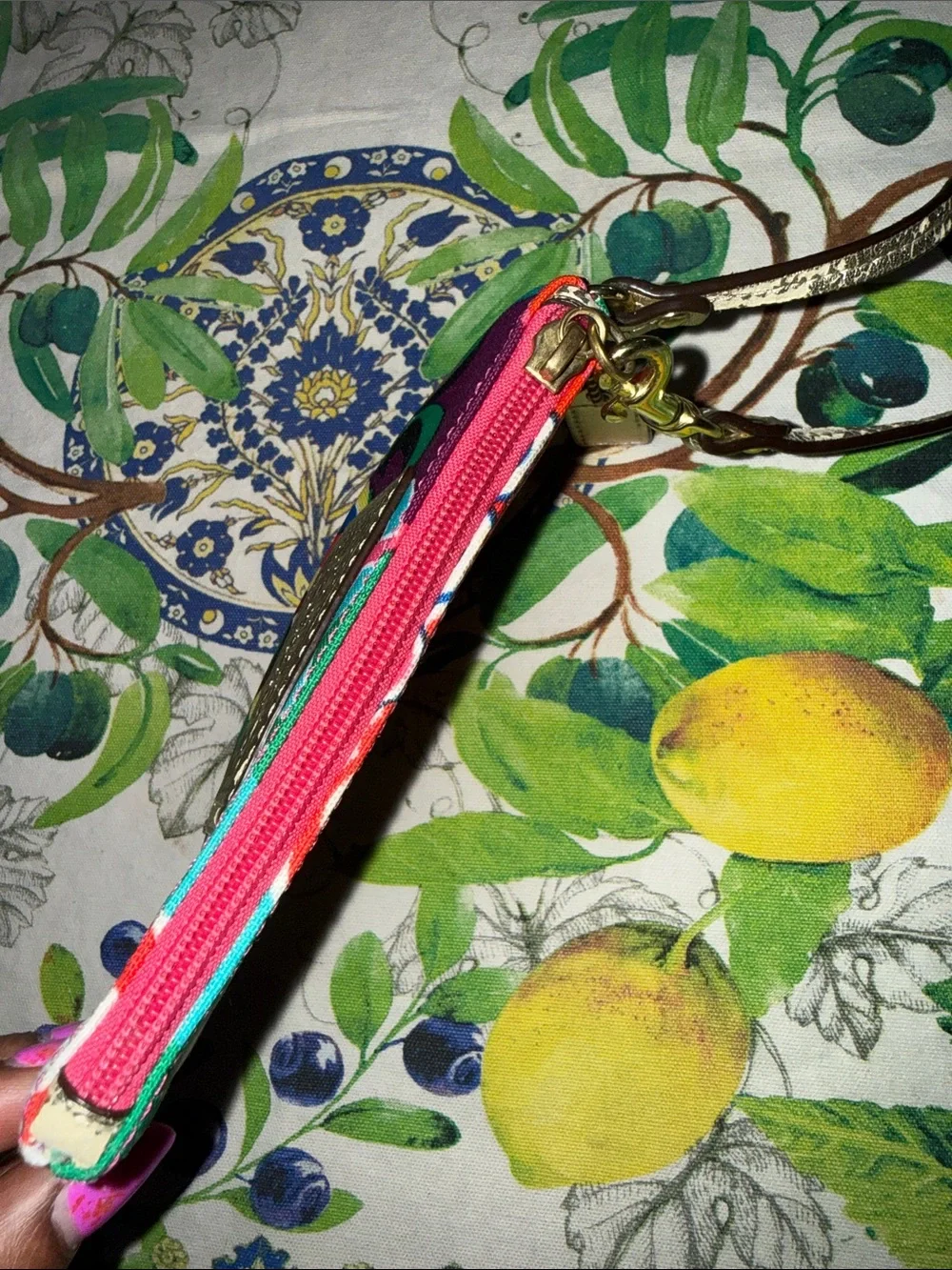 Coach Multicolor Graphic Signature Wristlet